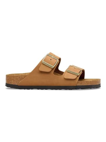Birkenstock Leder-Pantoletten "Arizona" in Hellbraun