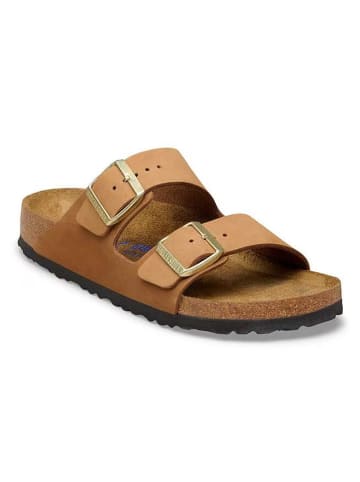 Birkenstock Skórzane klapki "Arizona" w kolorze jasnobrązowym
