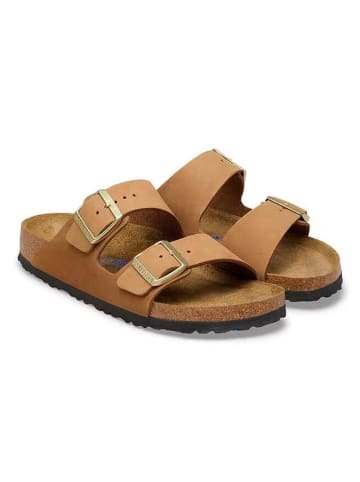 Birkenstock Leren slippers "Arizona" lichtbruin