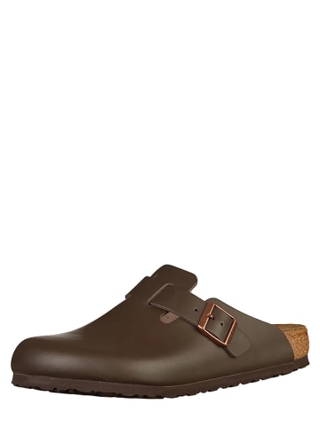 Birkenstock Skórzane chodaki "Boston" w kolorze brązowym