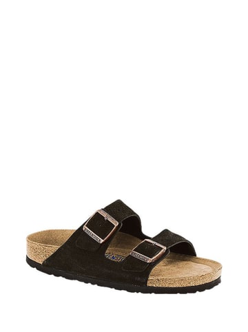 Birkenstock Leren slippers "Arizona" bruin