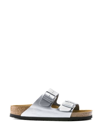 Birkenstock Pantoletten "Arizona" in Silber - Weite S