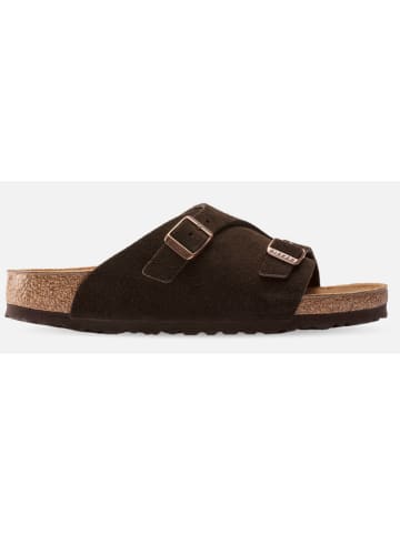 Birkenstock Leder-Pantoletten "Zurich" in Braun