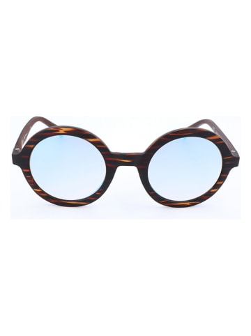 adidas Damen-Sonnenbrille in Dunkelbraun-Gelb/ Hellblau