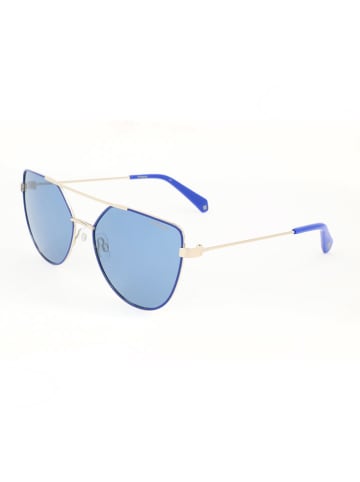 Polaroid Damen-Sonnenbrille in Silber/ Hellblau