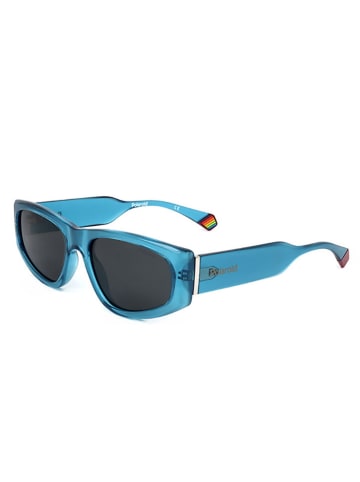 Polaroid Okulary przeciwsłoneczne unisex w kolorze błękitno-czarnym