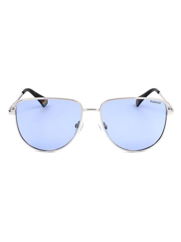 Polaroid Unisex-Sonnenbrille in Silber/ Hellblau
