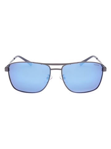 Polaroid Herren-Sonnenbrille in Silber/ Hellblau