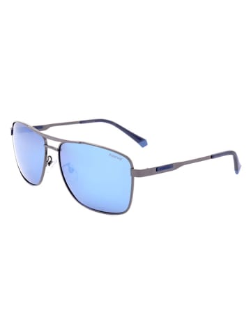 Polaroid Herren-Sonnenbrille in Silber/ Hellblau