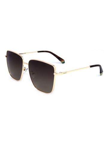 Polaroid Damen-Sonnenbrille in Gold/ Braun