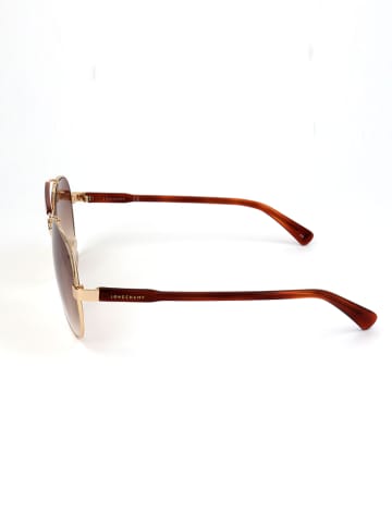 Longchamp Damskie okulary przeciwsłoneczne w kolorze złoto-jasnobrązowym