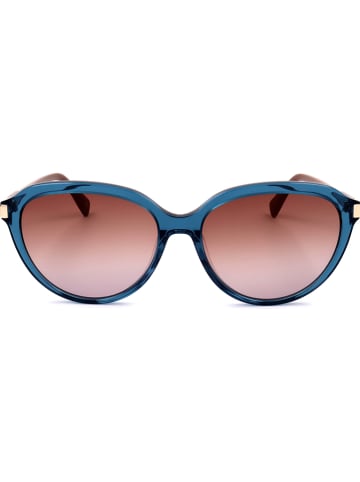 Longchamp Damskie okulary przeciwsłoneczne w kolorze niebiesko-brązowym