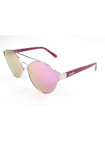 Missoni Damen-Sonnenbrille in Silber/ Gelb-Pink