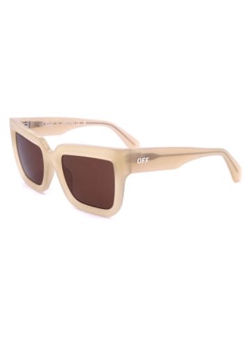 OFF WHITE Okulary przeciwsłoneczne unisex w kolorze beżowo-brązowym