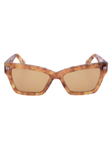 OFF WHITE Okulary przeciwsłoneczne unisex w kolorze jasnobrązowo-beżowym