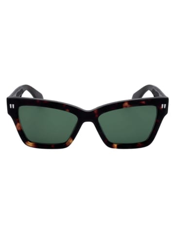 OFF WHITE Okulary przeciwsłoneczne unisex w kolorze brązowo-zielonym
