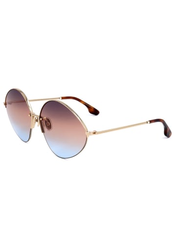 Victoria Beckham Damskie okulary przeciwsłoneczne w kolorze złoto-jasnobrązowym