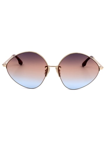 Victoria Beckham Damskie okulary przeciwsłoneczne w kolorze złoto-jasnobrązowym