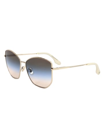 Victoria Beckham Damen-Sonnenbrille in Gold/ Braun-Blau