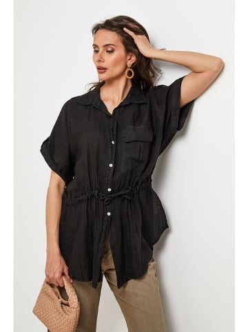 Lin Passion Leinen-Bluse in Schwarz