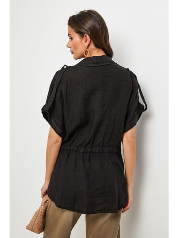 Lin Passion Linnen blouse zwart