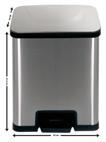 Echtwerk Automatische pedaalemmer "Powerstep" zilverkleurig - 38 l