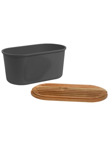 Echtwerk Brotbox "Fresh" in Schwarz - (B)37 x (H)17 x (T)21,5 cm
