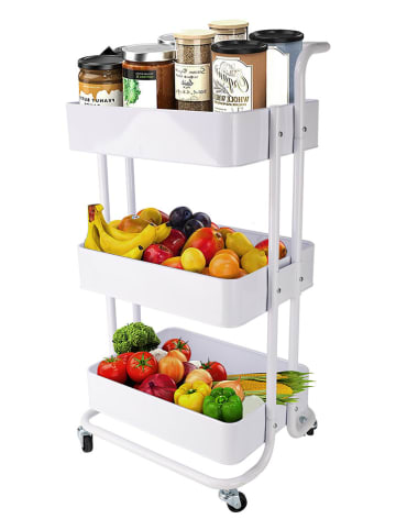 Echtwerk Küchenwagen in Weiß - (B)43 x (H)86 x (T)32 cm