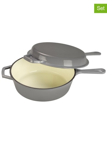 Echtwerk 2tlg. Set: Topf mit Deckel in Grau - Ø 26,5 cm