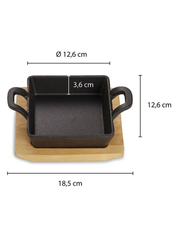 Echtwerk 4er-Set: Servierschalen in Schwarz/ Hellbraun