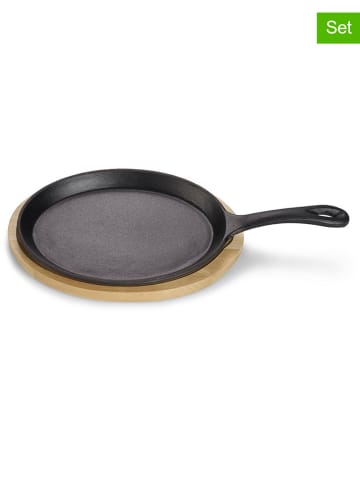 Echtwerk 2tlg. Set: Servierpfännchen in Schwarz/ Hellbraun