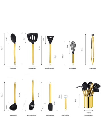 Echtwerk 10-delige keukenhulpjesset goudkleurig