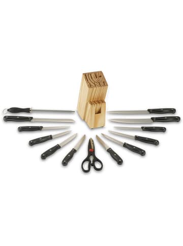 Echtwerk 14tlg. Küchenmesser-Set "Basic" in Schwarz/ Beige