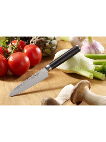 Echtwerk Damast-Fleischmesser in Schwarz