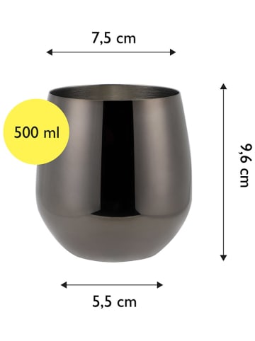 Echtwerk 6-delige set: wijnbekers zwart - 500 ml