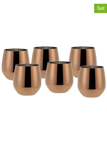 Echtwerk 6-delige set: wijnbekers koperkleurig - 500 ml