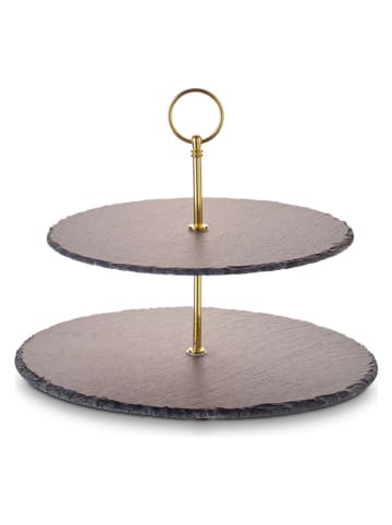 Echtwerk Etagère zwart/goudkleurig - (H)40 x Ø 30 cm