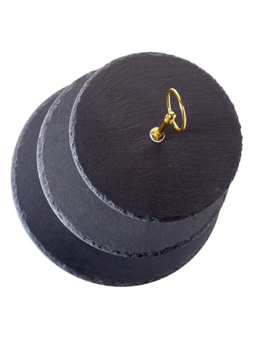 Echtwerk Etagère grijs/goudkleurig - (H)35 cm