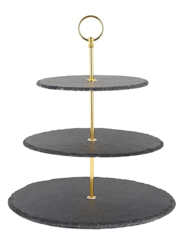 Echtwerk Etażerka w kolorze złoto-szarym - wys. 35 cm