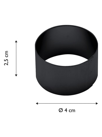 Echtwerk 4-delige set: servetringen "Rond" zwart - Ø 4 cm