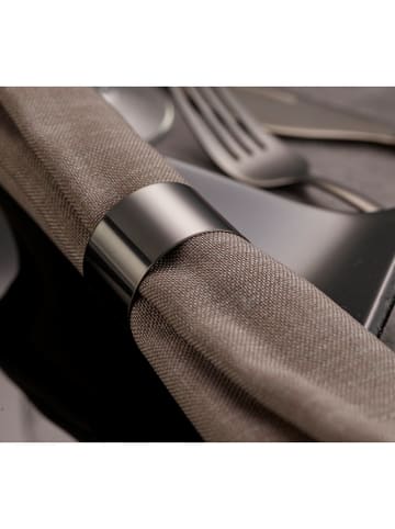 Echtwerk 4-delige set: servetringen "Rond" zwart - Ø 4 cm