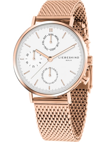 Liebeskind Zegarek kwarcowy w kolorze różowozłoto-białym