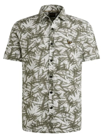 PME Legend Koszula - Regular fit - w kolorze biało-oliwkowym