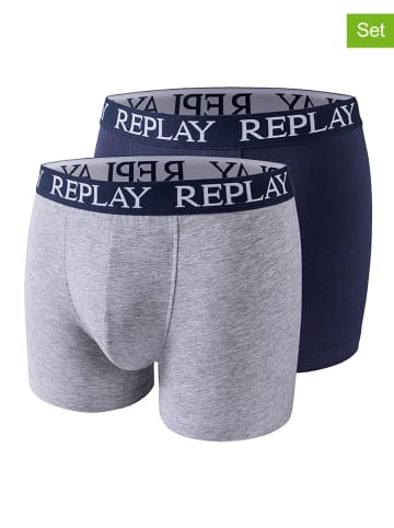 Replay Underwear Bokserki (2 pary) w kolorze szarym i granatowym