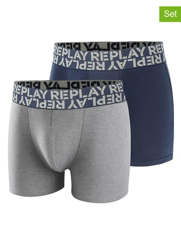 Replay Underwear Bokserki (2 pary) w kolorze szarym i granatowym