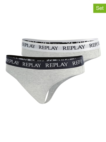 Replay Underwear 2er-Set: Strings in Grau