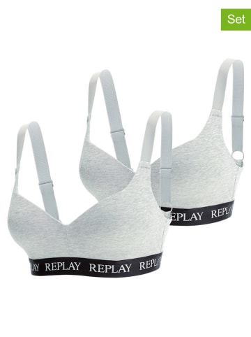 Replay Underwear 2er-Set: Bustiers in Hellgrau