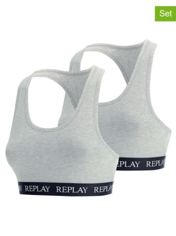 Replay Underwear Topy (2 szt.) w kolorze szarym
