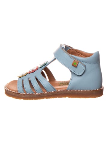 El Naturalista Leren sandalen lichtblauw