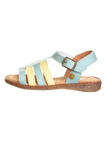 El Naturalista Leder-Sandalen "Atenas" in Mint/ Gelb